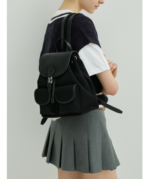 JESTINA(ジェイエスティナ)の「MAY キャンバス SMバックパック BK (JHNCHB4BS220BK270)(バックパック/リュック・レディース・ブラック・FREE)」の1枚目の写真