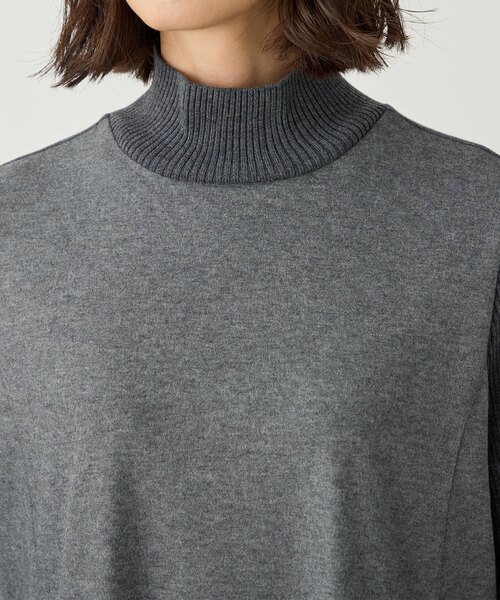 A/C DESIGN BY ALPHA CUBIC（エーシーデザインバイアルファキュービック）の「リブ切り替えハイネックニットワンピース【ポケットあり】（ワンピース・レディース・チャコールグレー/ブラック・M/L）」の10枚目の写真