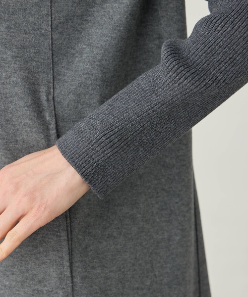 A/C DESIGN BY ALPHA CUBIC（エーシーデザインバイアルファキュービック）の「リブ切り替えハイネックニットワンピース【ポケットあり】（ワンピース・レディース・チャコールグレー/ブラック・M/L）」の11枚目の写真