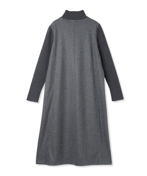 A/C DESIGN BY ALPHA CUBIC（エーシーデザインバイアルファキュービック）の「リブ切り替えハイネックニットワンピース【ポケットあり】（ワンピース・レディース・チャコールグレー/ブラック・M/L）」の16枚目の写真