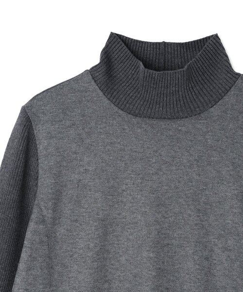 A/C DESIGN BY ALPHA CUBIC（エーシーデザインバイアルファキュービック）の「リブ切り替えハイネックニットワンピース【ポケットあり】（ワンピース・レディース・チャコールグレー/ブラック・M/L）」の17枚目の写真