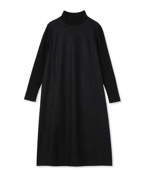 A/C DESIGN BY ALPHA CUBIC（エーシーデザインバイアルファキュービック）の「リブ切り替えハイネックニットワンピース【ポケットあり】（ワンピース・レディース・チャコールグレー/ブラック・M/L）」の22枚目の写真
