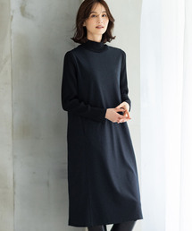 A/C DESIGN BY ALPHA CUBIC | リブ切り替えハイネックニットワンピース【ポケットあり】(ワンピース)