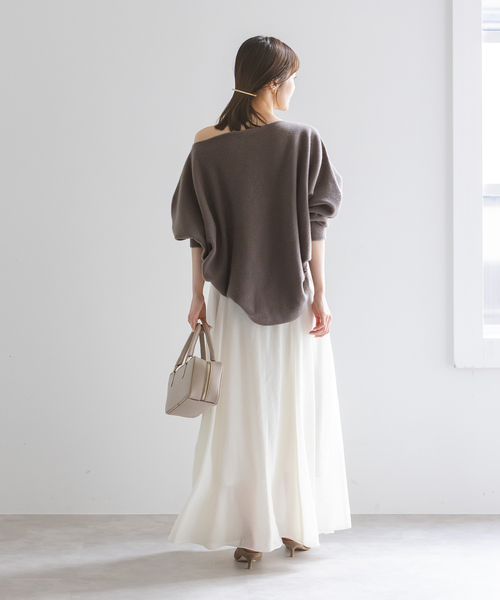 Noble（ノーブル）の「《WEB限定カラー・追加4》ファインウールドルマンプルオーバー（ニット/セーター・レディース・モカ/ベージュ/ラベンダー/ホワイト系その他/レッド系その他・FREE）」の11枚目の写真