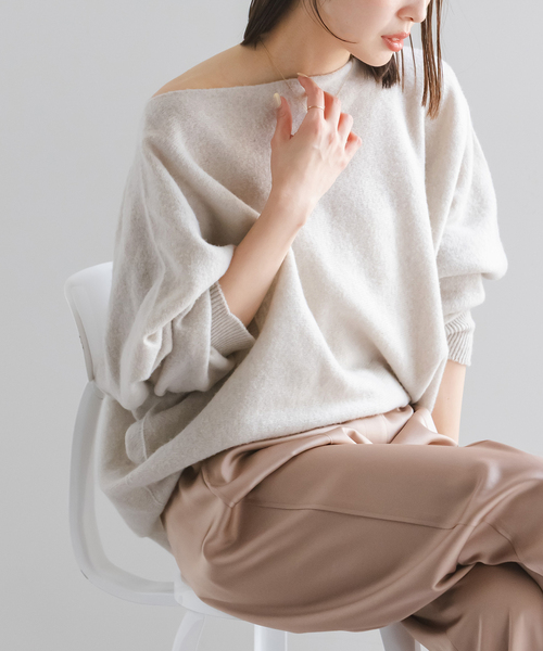 Noble（ノーブル）の「《WEB限定カラー・追加4》ファインウールドルマンプルオーバー（ニット/セーター・レディース・モカ/ベージュ/ラベンダー/ホワイト系その他/レッド系その他・FREE）」の19枚目の写真