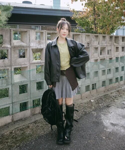 LADY VOLUME(レディーボリューム)の「9206 ウォッシングレザージャケット (ブラック)(ライダースジャケット・レディース・その他・FREE)」の5枚目の写真