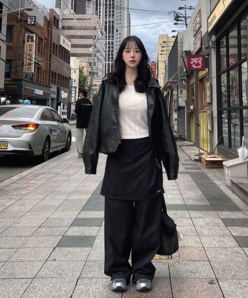 LADY VOLUME(レディーボリューム)の「9206 ウォッシングレザージャケット (ブラック)(ライダースジャケット・レディース・その他・FREE)」の11枚目の写真