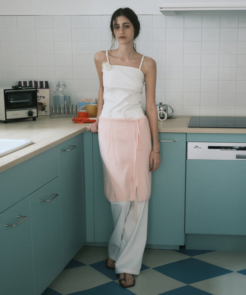 MONGDOL(モンドル)の「ストラップミディニットレイヤードスカートベビーピンクMDSK023BABYPINK(スカート・レディース・その他・F)」の2枚目の写真