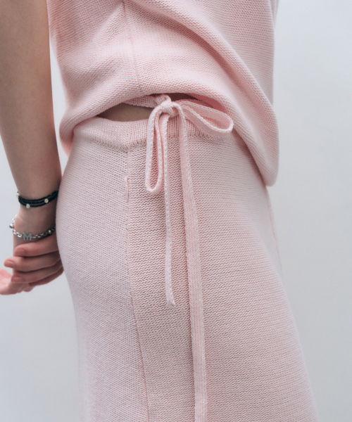 MONGDOL(モンドル)の「ストラップミディニットレイヤードスカートベビーピンクMDSK023BABYPINK(スカート・レディース・その他・F)」の5枚目の写真