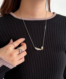 Chez toi | 変形ぷっくり大小プレートネックレス(ネックレス)