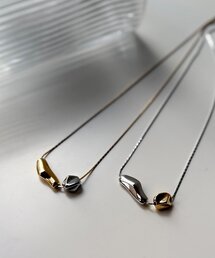 Chez toi | 変形ぷっくり大小プレートネックレス(ネックレス)