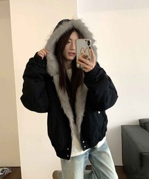 HALEY PESCA/インナーファーボリュームブルゾン