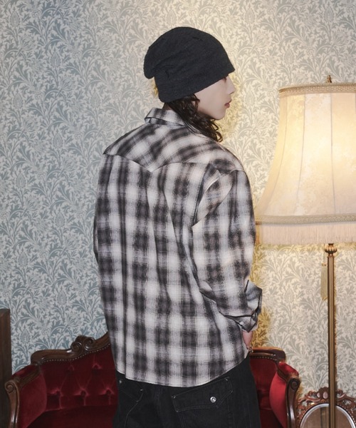 INTER FACTORY（インターファクトリー）の「takumu（MUU STUDIO） - Western ombre check shirt / ウエスタンオンブレチェックシャツ（シャツ/ブラウス・メンズ・イエロー/ブラック・3/2）」の5枚目の写真