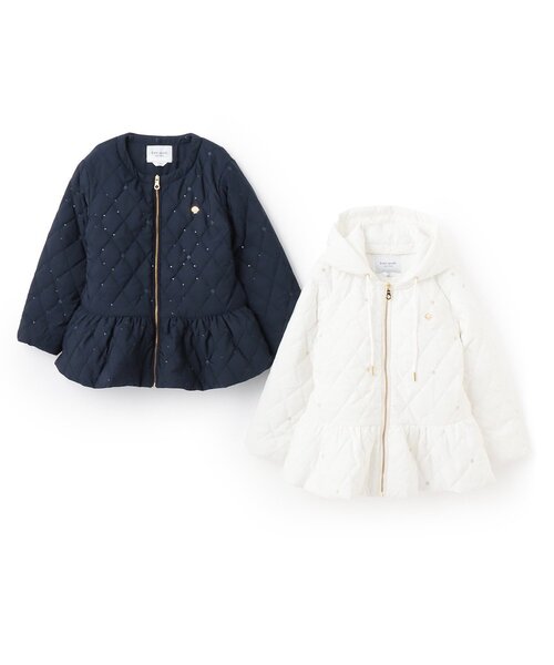 ケイトスペード Kate spade NEW YORK  アウター　140 スペードキルトフードジャケット（ブルゾン）｜kate spade new york