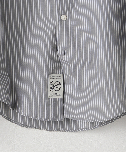 ARIES(アリーズ)の「ARIES / アリーズ STRIPE POPLIN CLASSIC SHIRT(シャツ/ブラウス・レディース・グレー・FREE)」の4枚目の写真