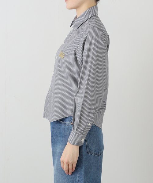 ARIES(アリーズ)の「ARIES / アリーズ STRIPE POPLIN CLASSIC SHIRT(シャツ/ブラウス・レディース・グレー・FREE)」の9枚目の写真