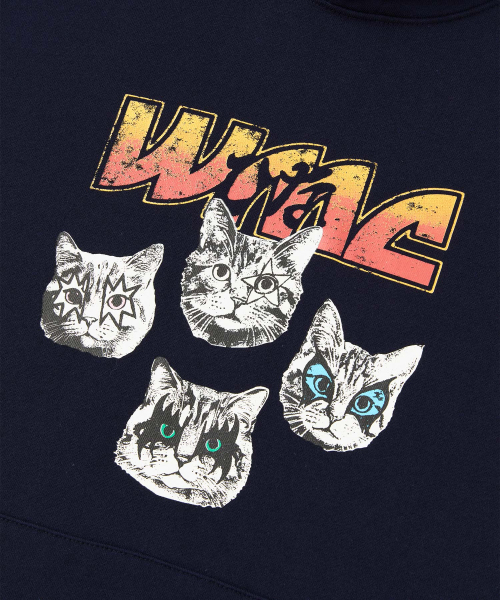 WMC（ダブリューエムシー）の「[WMC x HINA] メタルキャットフード_NAVY（パーカー・メンズ・ネイビー・MEDIUM/LARGE）」の4枚目の写真
