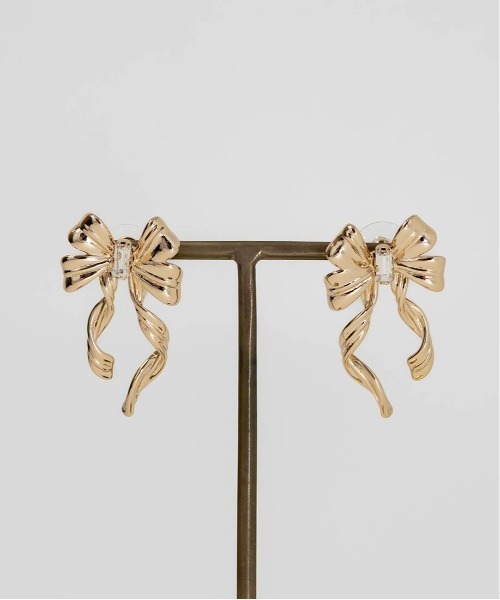 RANDA（ランダ）の「【Holiday Collection】リボンモチーフピアス（ピアス（両耳用）・レディース・シルバー/ゴールド・FREE）」の12枚目の写真