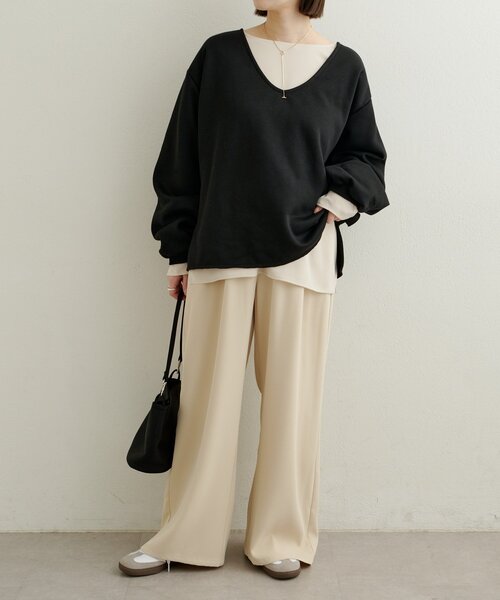 Omekashi（オメカシ）の「サテンTブラウス（シャツ/ブラウス・レディース・オフホワイト/アイボリー/ブラック・FREE）」の16枚目の写真