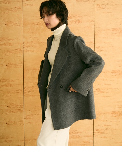 セール】ウール混ダブルブレストテーラードジャケット（テーラード