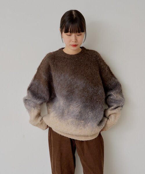 WHIMSIC(ウィムジック)の「【UNISEX】フェイデッドニットプルオーバー(ニット/セーター・レディース・ブルー/ブラウン・FREE)」の3枚目の写真