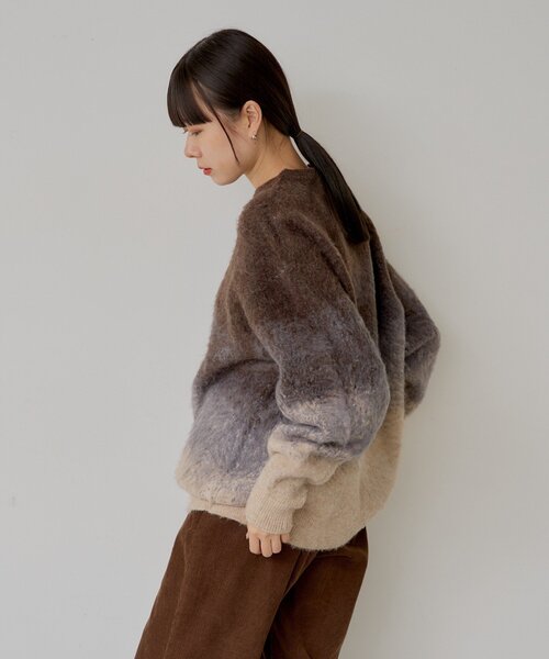 WHIMSIC(ウィムジック)の「【UNISEX】フェイデッドニットプルオーバー(ニット/セーター・レディース・ブルー/ブラウン・FREE)」の7枚目の写真