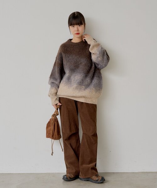 WHIMSIC(ウィムジック)の「【UNISEX】フェイデッドニットプルオーバー(ニット/セーター・レディース・ブルー/ブラウン・FREE)」の8枚目の写真