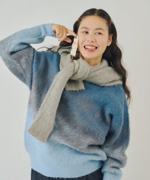 WHIMSIC(ウィムジック)の「【UNISEX】フェイデッドニットプルオーバー(ニット/セーター・レディース・ブルー/ブラウン・FREE)」の21枚目の写真