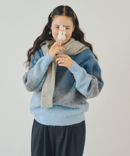 WHIMSIC(ウィムジック)の「【UNISEX】フェイデッドニットプルオーバー(ニット/セーター・レディース・ブルー/ブラウン・FREE)」の22枚目の写真