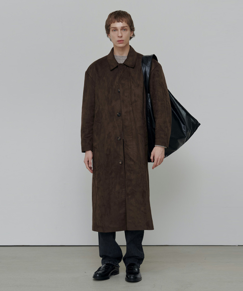 ANYTIME LOREAK(エニタイムロレーク)の「DAHLIA MAC COAT-BROWN(SUEDE)(トレンチコート・レディース・その他・MEDIUM)」の1枚目の写真