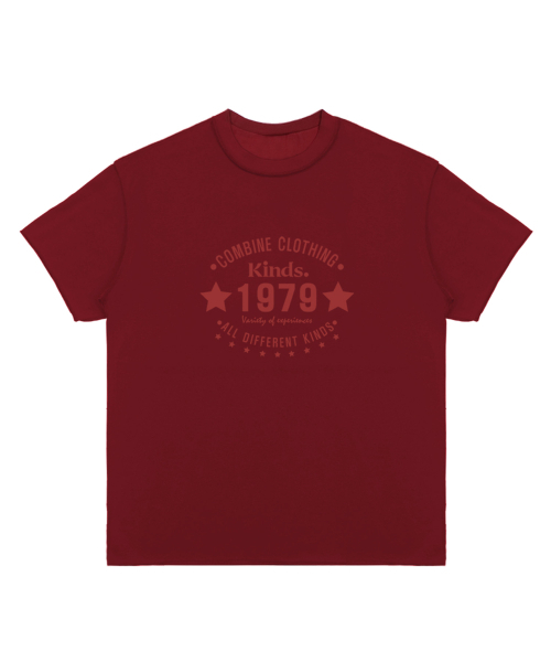 KINDS(カインズ)の「20 count premium single 1979 short sleeve t-shirt (Burgundy)(Tシャツ/カットソー・レディース・その他・MEDIUM/LARGE)」の1枚目の写真