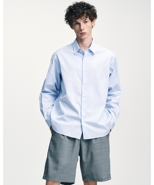 SOPHNET.（ソフネット）の「SUVIN GIZA RELAX-FIT SHIRT（シャツ/ブラウス・メンズ・ブルー/ホワイト/ネイビー・1/2/3/4/5）」の6枚目の写真