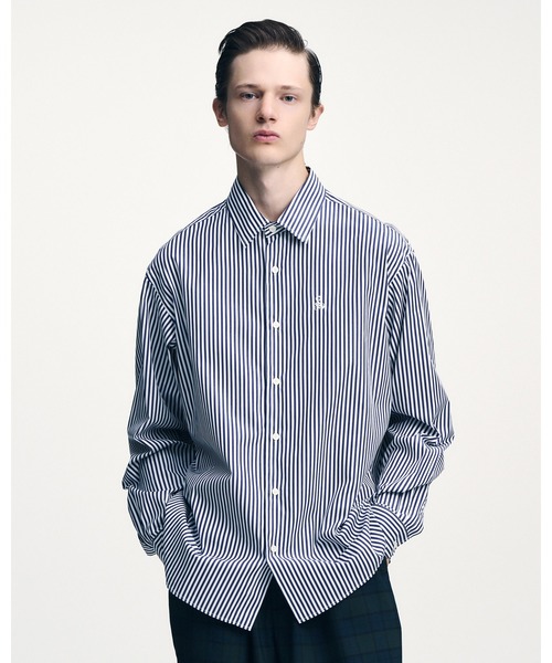 SOPHNET.（ソフネット）の「SUVIN GIZA RELAX-FIT SHIRT（シャツ/ブラウス・メンズ・ブルー/ホワイト/ネイビー・1/2/3/4/5）」の4枚目の写真