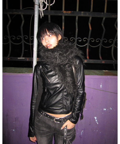 セール】Asymmetrical Biker Leather Jacket (FL-047_Leather
