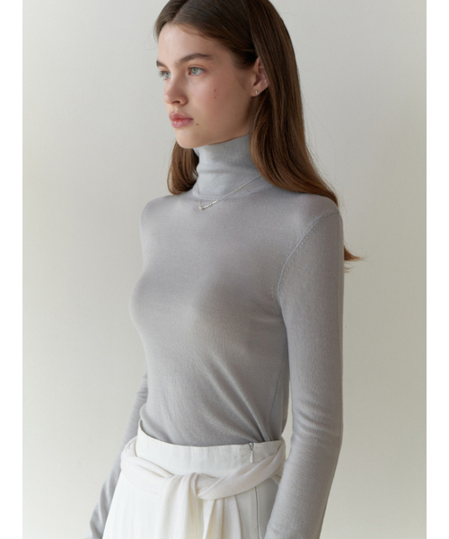RE_L（リエル）の「Powdery turtleneck knit (silver blue)（ニット/セーター・レディース・その他・FREE）」の2枚目の写真