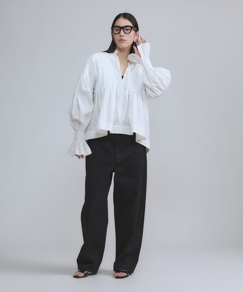 Chaos（カオス）の「Chaos(カオス)/ フォリエブラウス（シャツ/ブラウス・レディース・ホワイト/ネイビー・FREE）」の3枚目の写真