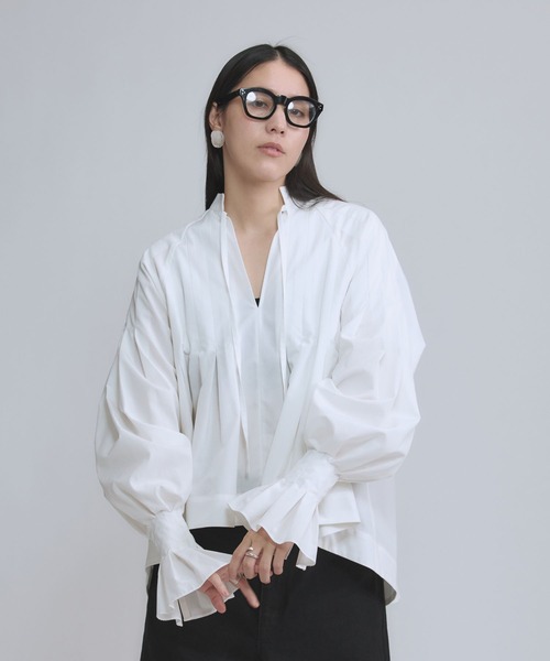 Chaos（カオス）の「Chaos(カオス)/ フォリエブラウス（シャツ/ブラウス・レディース・ホワイト/ネイビー・FREE）」の6枚目の写真