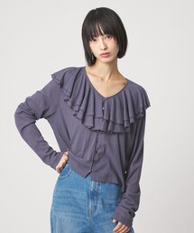 EMMEL REFINES（エメルリファインズ）の「＜EMMEL REFINES＞EM フリルネック フライス カーディガン（カーディガン/ボレロ）」