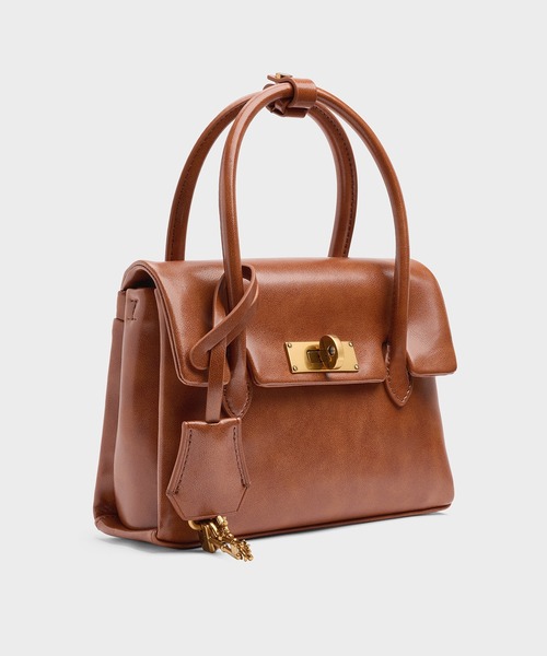 CHARLES & KEITH(チャールズ & キース)の「Kerry ミニケリー ボクシートートバッグ(トートバッグ・レディース・ダークブラウン系3/ピンク/ブラック・S)」の7枚目の写真