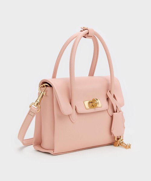 CHARLES & KEITH(チャールズ & キース)の「Kerry ミニケリー ボクシートートバッグ(トートバッグ・レディース・ダークブラウン系3/ピンク/ブラック・S)」の13枚目の写真
