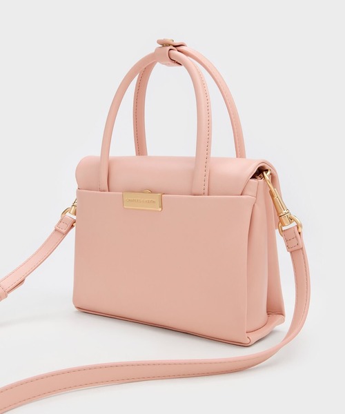 CHARLES & KEITH(チャールズ & キース)の「Kerry ミニケリー ボクシートートバッグ(トートバッグ・レディース・ダークブラウン系3/ピンク/ブラック・S)」の15枚目の写真