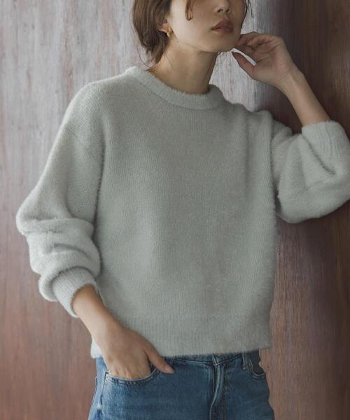 URBAN RESEARCH Sonny Label（アーバンリサーチサニーレーベル）の「ミニフェザーWフェイスニットプルオーバー（ニット/セーター・レディース・ミント/ライトピンク/ライトグレー・FREE）」の2枚目の写真