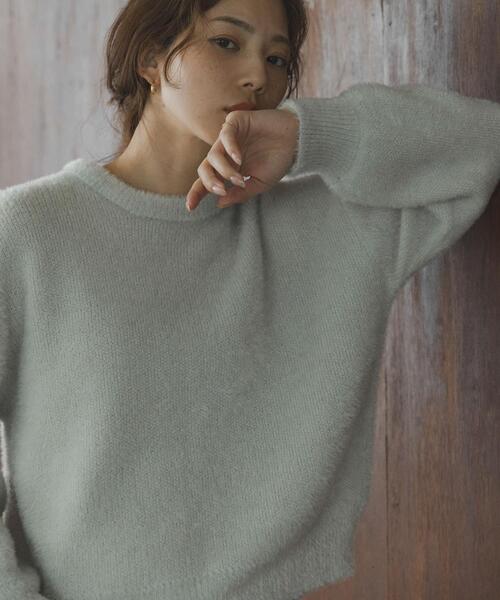 URBAN RESEARCH Sonny Label（アーバンリサーチサニーレーベル）の「ミニフェザーWフェイスニットプルオーバー（ニット/セーター・レディース・ミント/ライトピンク/ライトグレー・FREE）」の4枚目の写真