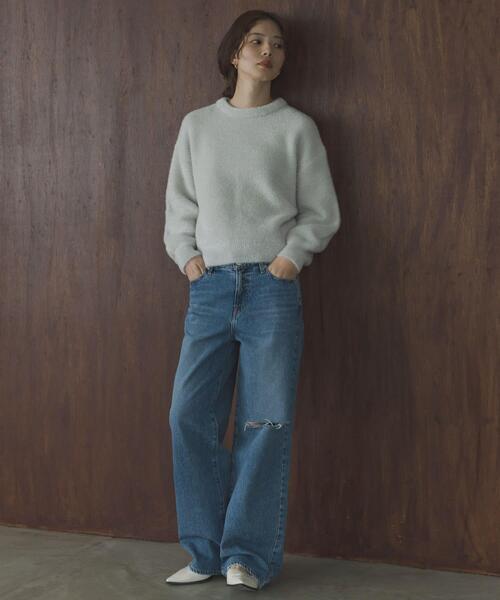 URBAN RESEARCH Sonny Label（アーバンリサーチサニーレーベル）の「ミニフェザーWフェイスニットプルオーバー（ニット/セーター・レディース・ミント/ライトピンク/ライトグレー・FREE）」の9枚目の写真