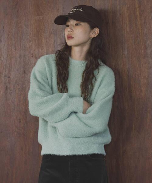 URBAN RESEARCH Sonny Label（アーバンリサーチサニーレーベル）の「ミニフェザーWフェイスニットプルオーバー（ニット/セーター・レディース・ミント/ライトピンク/ライトグレー・FREE）」の14枚目の写真