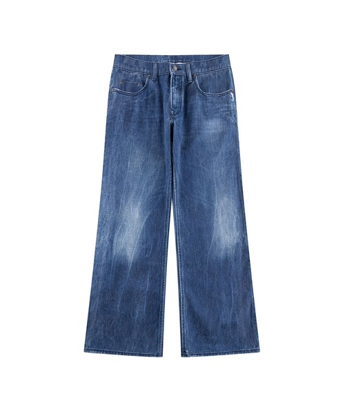 WOKE EDGE(ウォークエッジ)の「デニムパンツ|Printed Loose Flare Denim|WOKE EDGE(デニムパンツ・メンズ・ブラック/ブルー・MEDIUM/LARGE/SMALL/X-LARGE)」の2枚目の写真