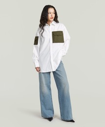 G-STAR | Multipocket Long Sleeve Shirt/異素材ミックスマルチポケットオーバーサイズロングスリーブシャツ(シャツ/ブラウス)