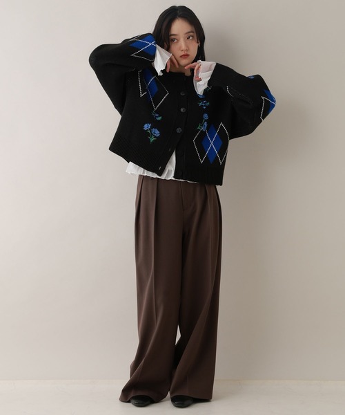 RAGEBLUE(レイジブルー)の「袖チュールレイヤードリブロンT(Tシャツ/カットソー・レディース・ホワイト/グレー・FREE)」の4枚目の写真