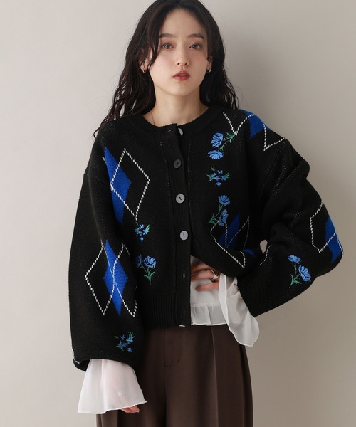 RAGEBLUE(レイジブルー)の「袖チュールレイヤードリブロンT(Tシャツ/カットソー・レディース・ホワイト/グレー・FREE)」の5枚目の写真