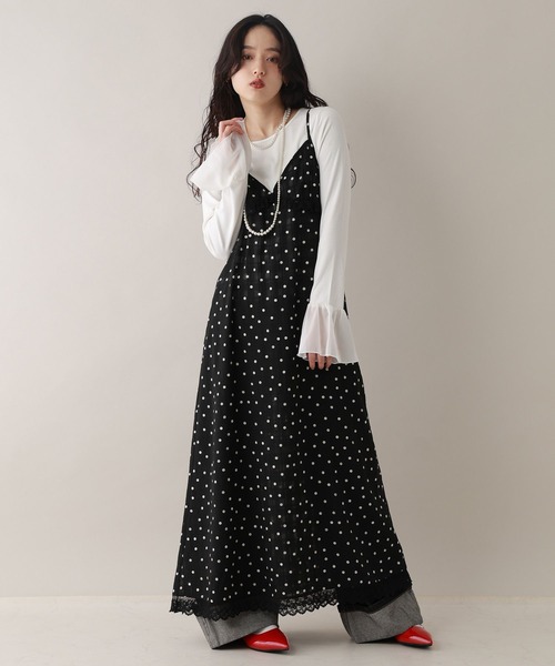 RAGEBLUE(レイジブルー)の「袖チュールレイヤードリブロンT(Tシャツ/カットソー・レディース・ホワイト/グレー・FREE)」の10枚目の写真